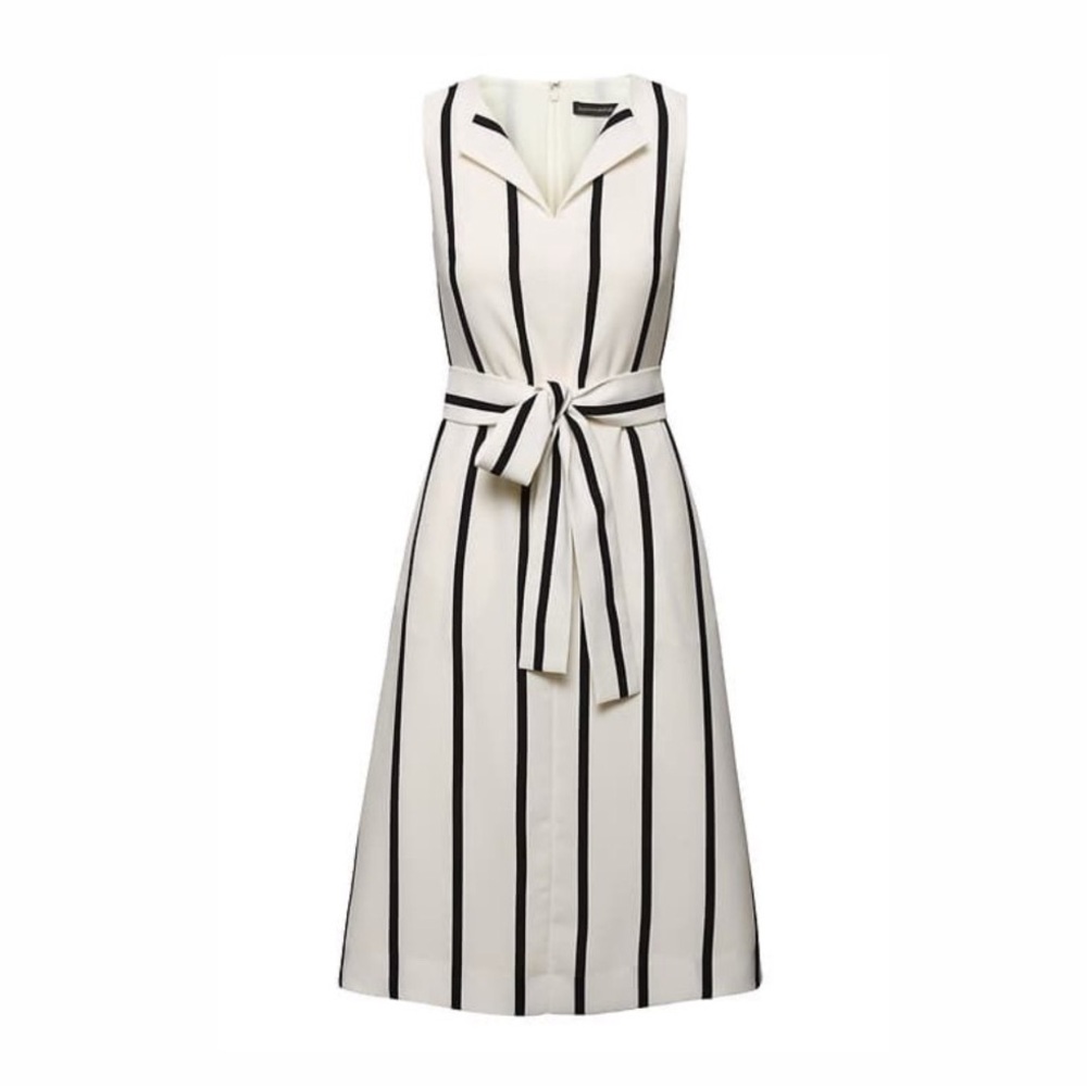 Banana Republic Black and White Halter Midi Dress